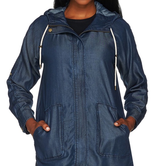 Isaac Mizrahi Blue Utility Jacket - Picture 2 of 12